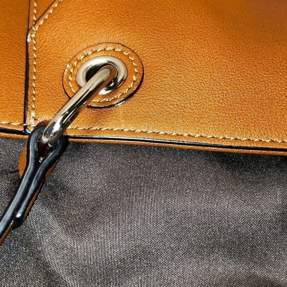 Classic Cognac Brown Faux Leather Tote Bag – Everyday Shoulder Purse - Picture 10 of 12